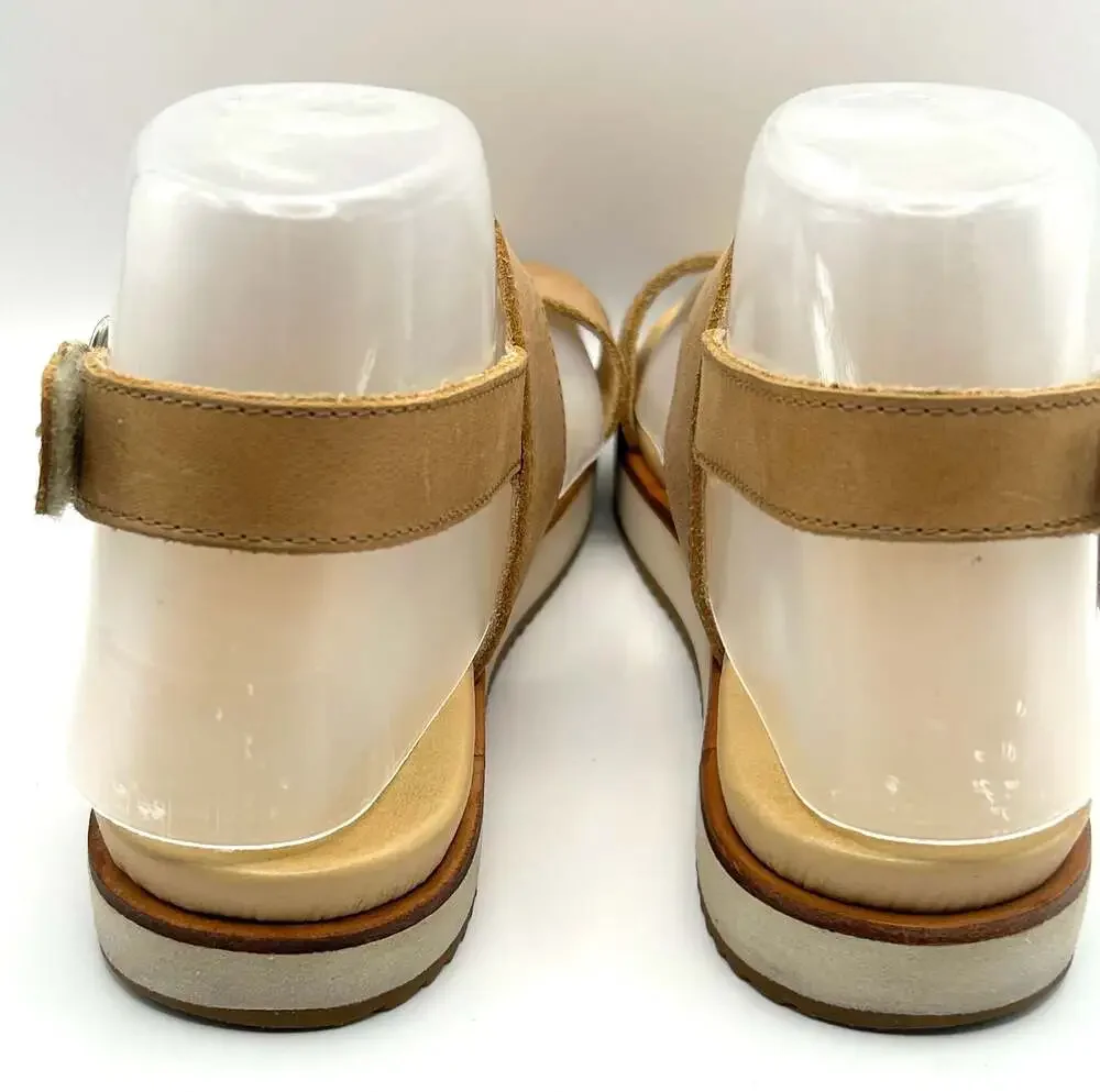 Nisolo Go-To Flatform Sandal Almond Leather Size 8